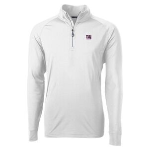New York Giants Cutter & Buck Adapt Eco Knit Quarter-Zip Pullover Jacket - White